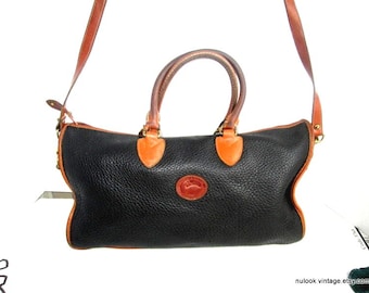 Bolso vintage de piel negra y marrón DOONEY & BOURKE talla XL