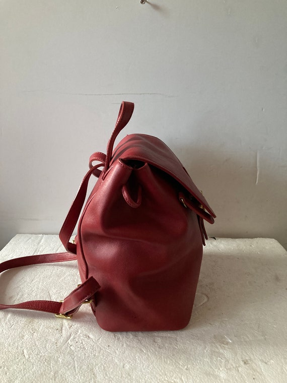 sz S COACH vintage backpack purse-marsala red sup… - image 5