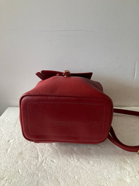 sz S COACH vintage backpack purse-marsala red sup… - image 8
