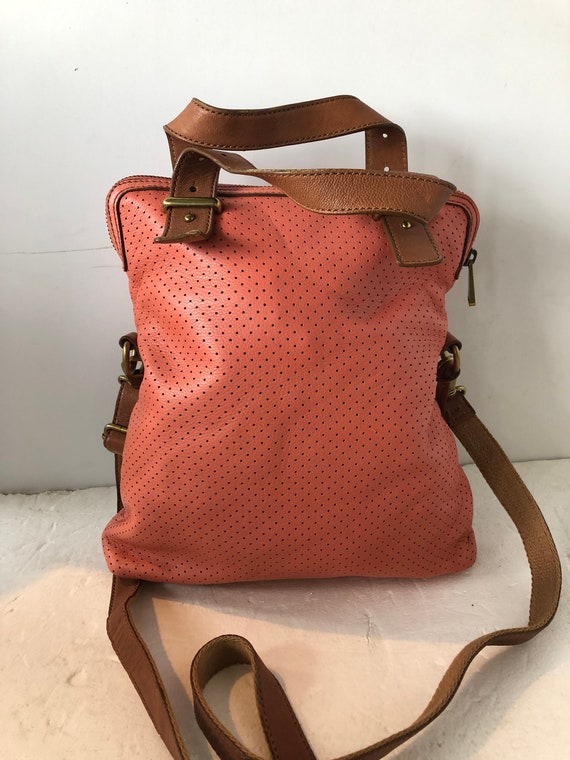 vintage FOSSIL x large shoulder bag purse- pink a… - image 4