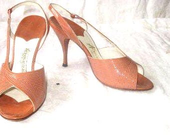 sz 6b vintage 1950s  sexy high heel leather  sandals