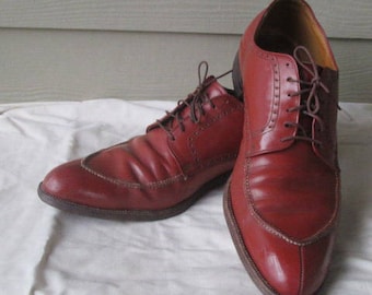 sz 13 d vintage 60s men STACY ADAMS stylish leather  lace up dress shoes