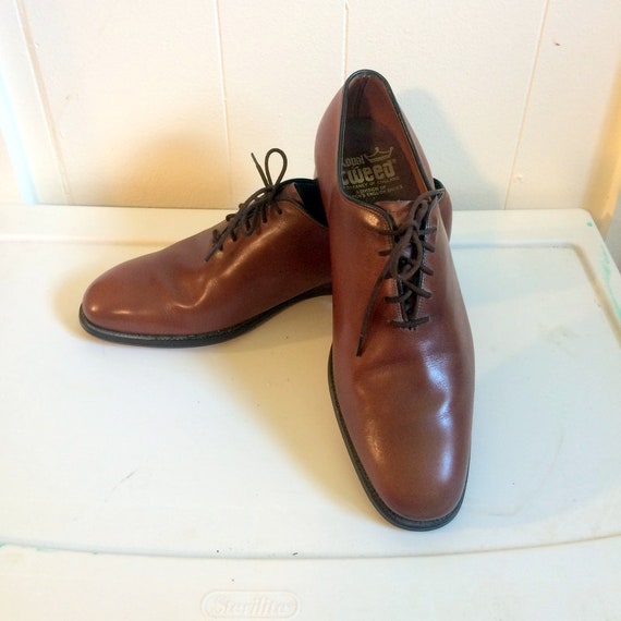 Sz 7.5 D Vintage 80s Men ROYAL TWEED Stylish Leather Lace up  display picture 1