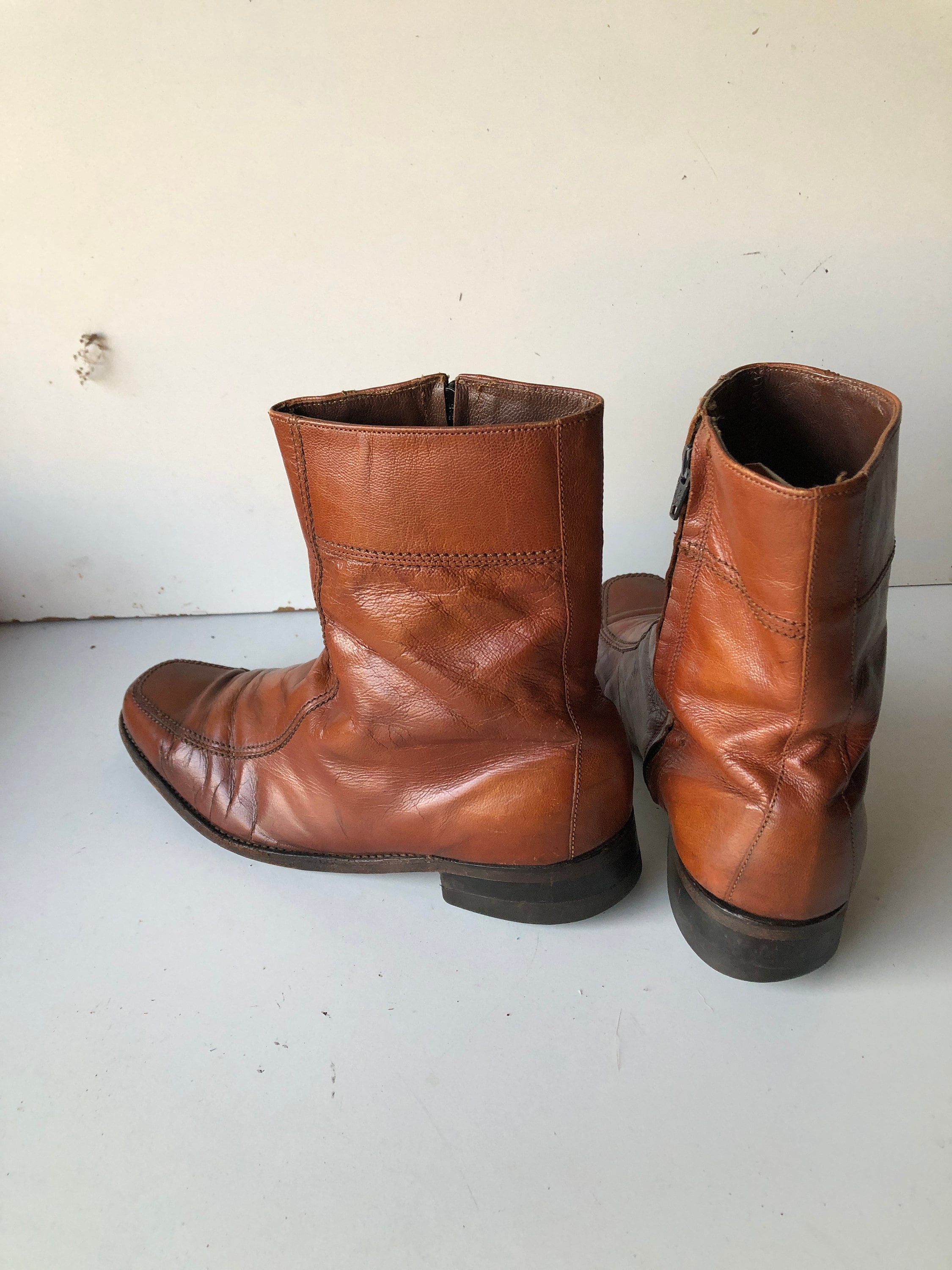 70s/80s USA製 FLORSHEIM ブーツ　ヴィンテージ　9E 茶 Sz 9D FLORSHEIM Vintage 80S Brown Leather Men or Women Ankle