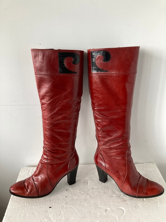 sz 7.5 Pierre Cardin designer vintage 70s boots- … - image 7