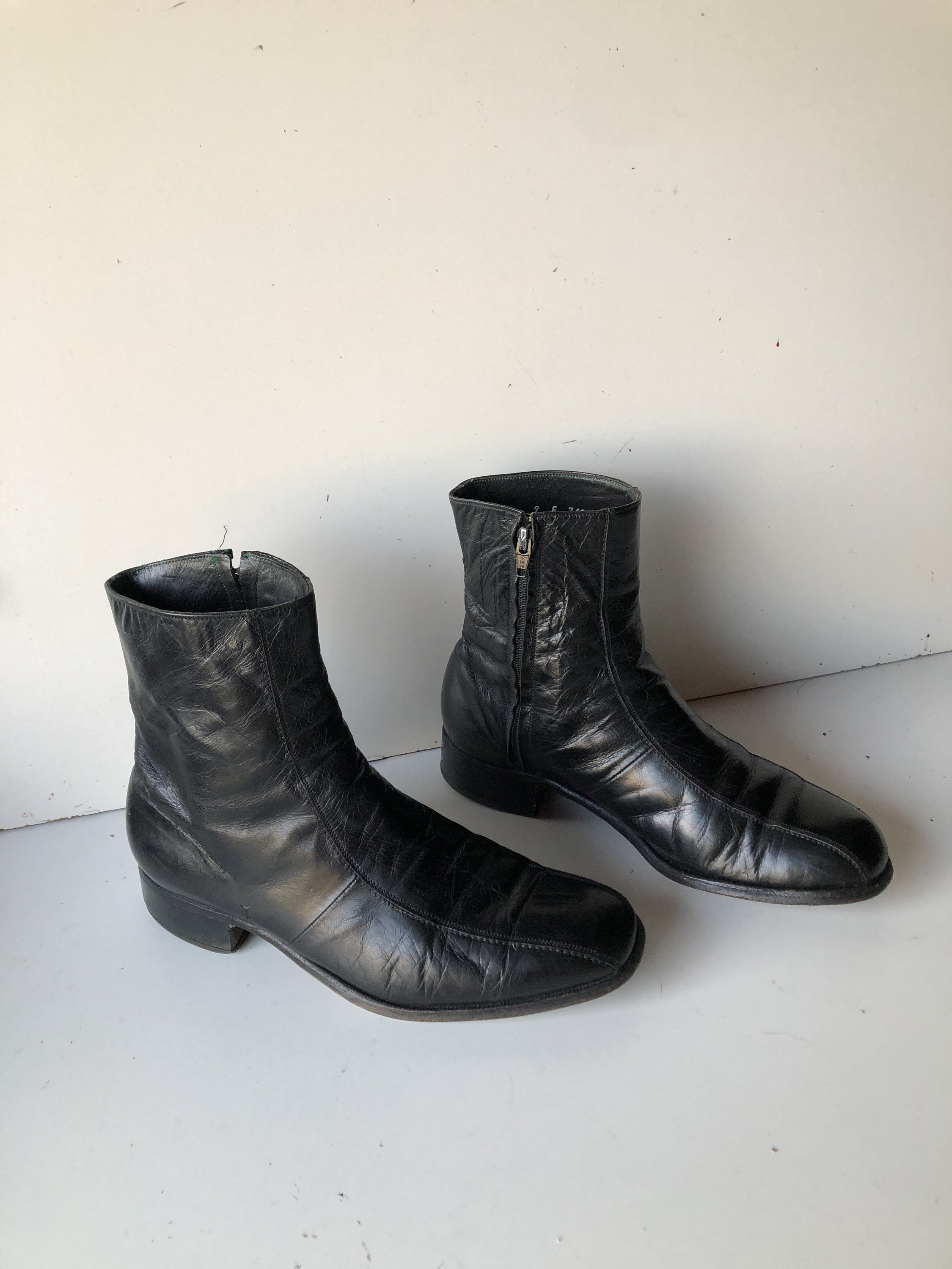 Sz 9D ROYAL IMPERIAL FLORSHEIM Vintage 80S Black Leather Men  display picture 1