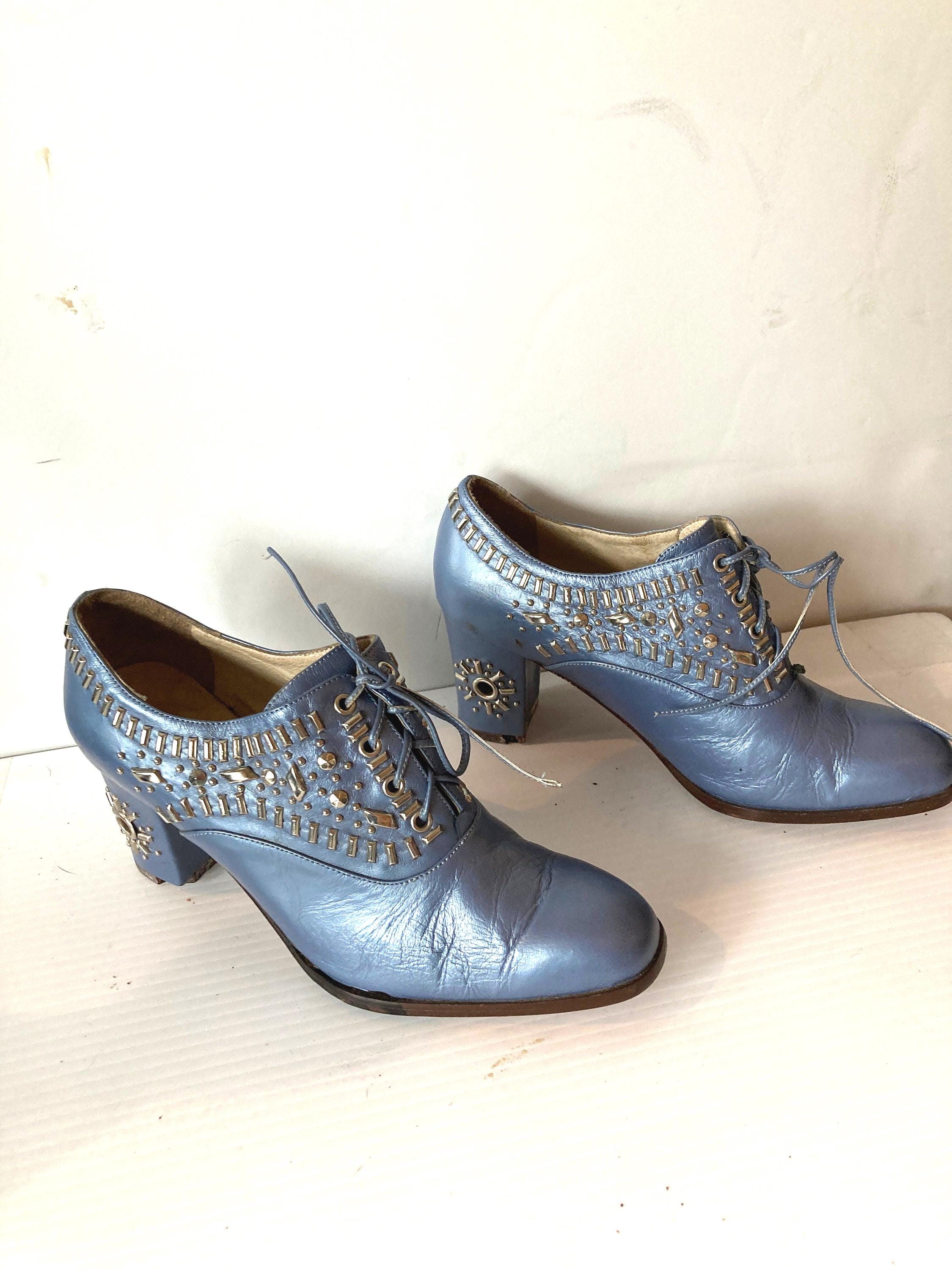 Buy Navy Blue Tie up Heels Online In India India