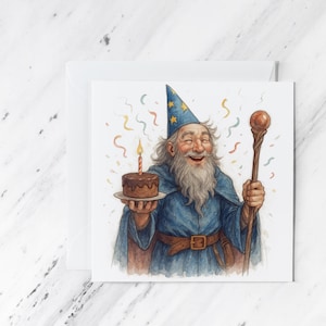 Wizard Birthday Card: Dungeons and Dragons, Magic User - Blank Inside
