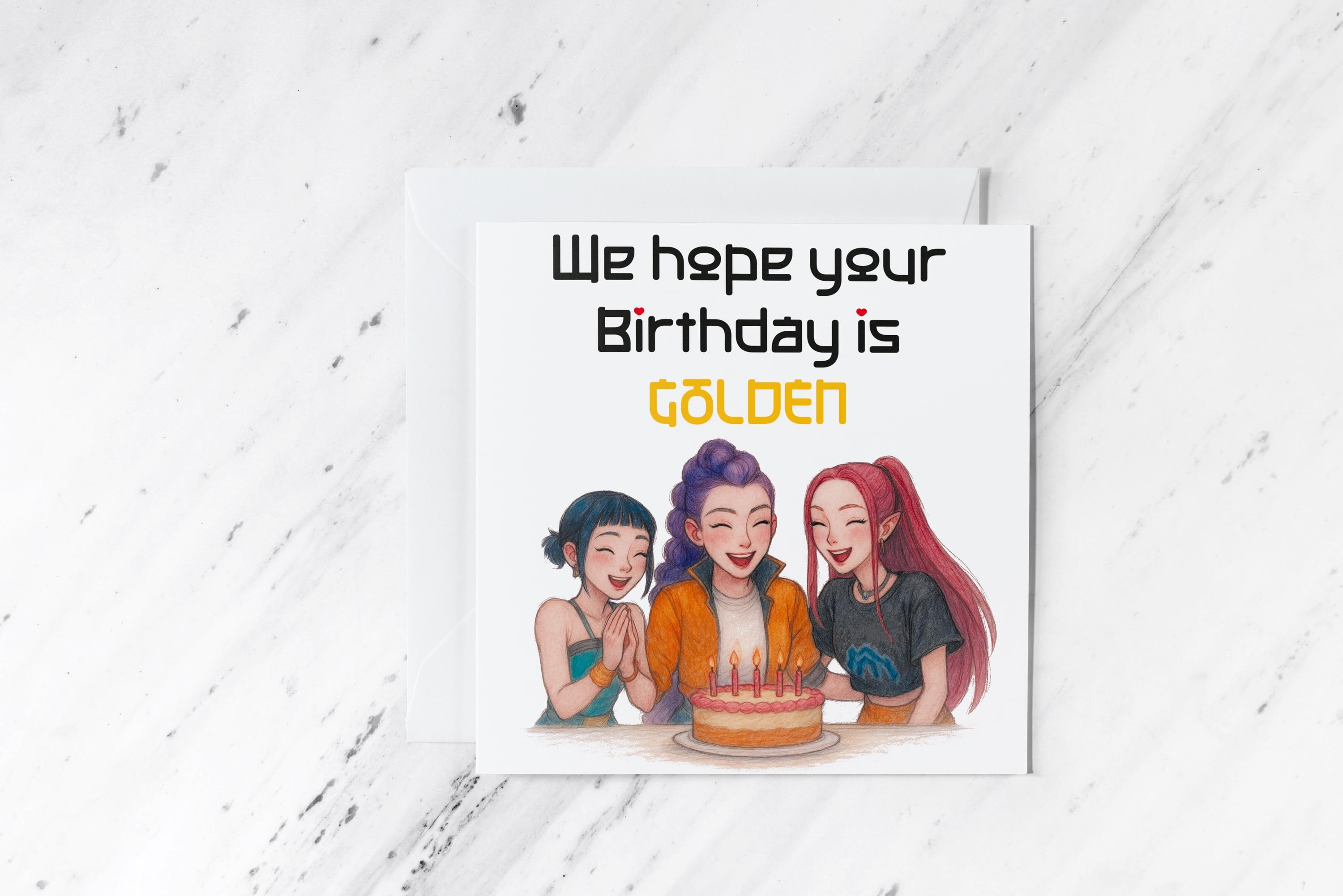 タレントカード Happy Birthday Card K-POP Kpop Demon Hunters | Golden Birthday Card | K-pop Demon Hunter