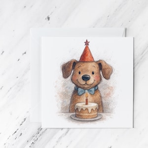 Watercolor Puppy Birthday Card: Blank Inside Dog Lover Greeting