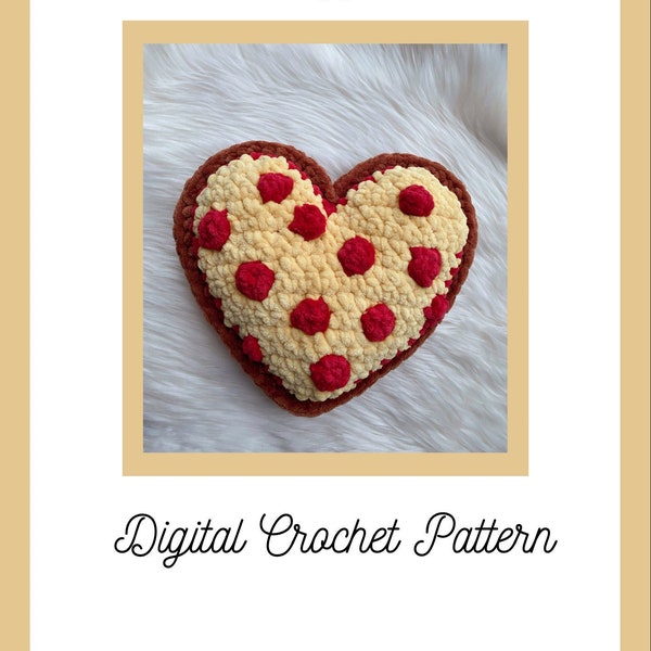 CROCHET PATTERN - Heart Shaped Pizza Pillow