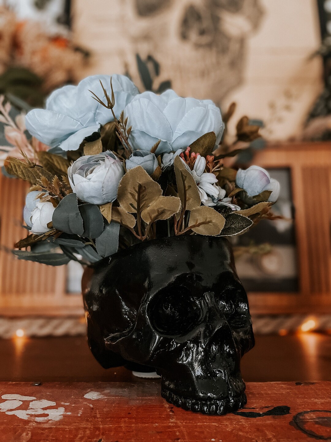 Tête De Mort Crâne Déco Skull Crâniflowers Mr Zephyr Etsy