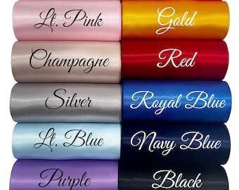 4-Inch Double Faced Satin Ribbon: Thick Polyester Ribbon for DIY Crafts