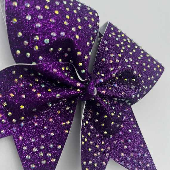 Purple Glitter Cheer Bow: Rhinestone All Star Competition  display picture 1