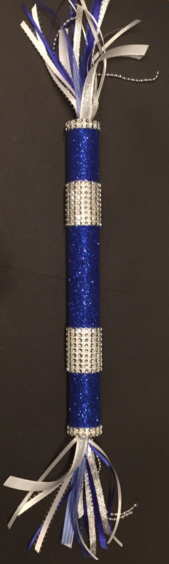 Cheerleading Spirit Stick Cheer Stick Blue and White Etsy