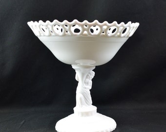 ヴィンテージMosser Glass ラージサイズ 脚付きベリーボウル 刻印