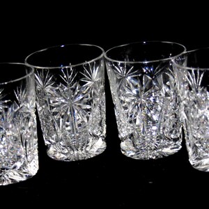 American Brilliant Cut Glass Tumblers - Etsy
