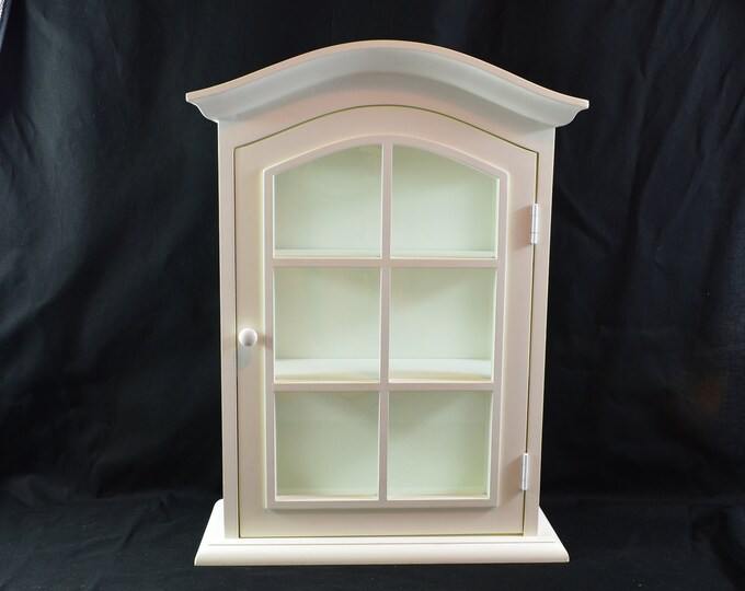 Wood Curio Arched White Wall Display Etsy