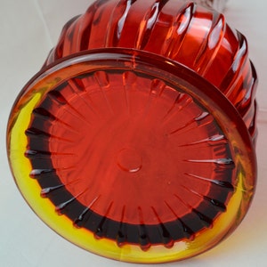 MCM L.E. Smith Broken Column Pattern, 23 MCM Swung Vase. Vivid Amberina, Red & Yellow, In Excellent Condition image 10