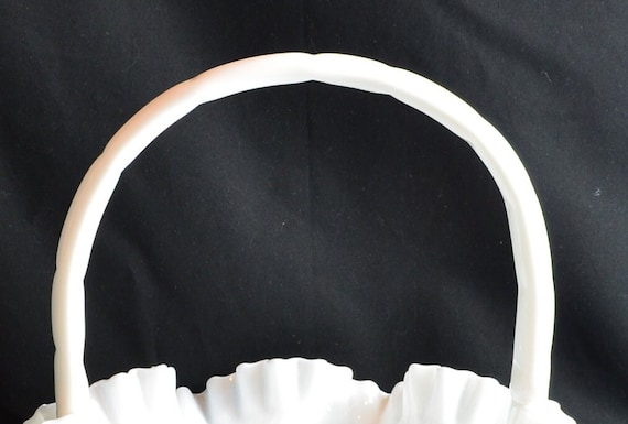 アンティーク フェントン ボブネイル ミルクグラス バスケット カゴ