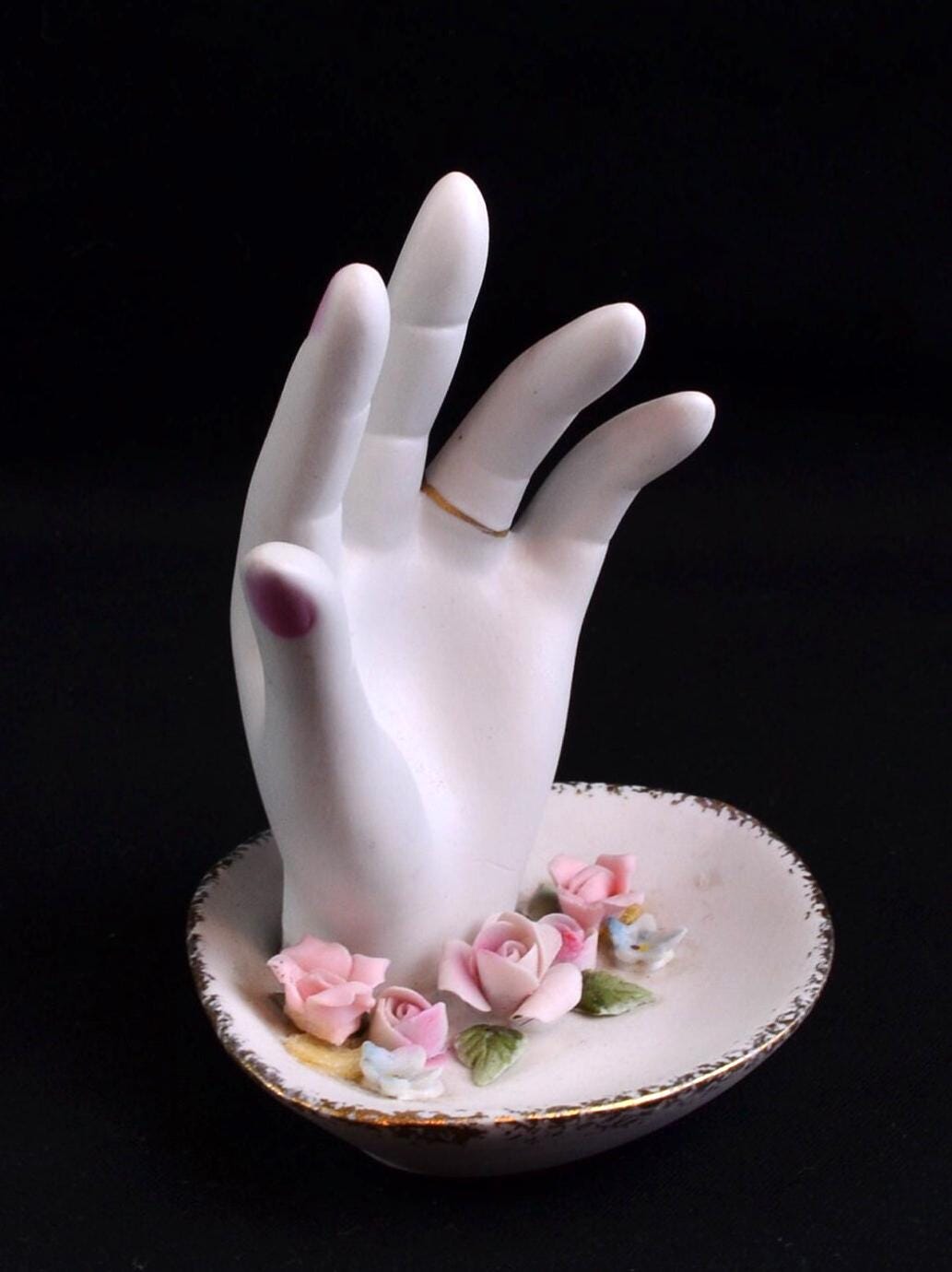 【D】バラ・レフトンのハンドモチーフ/Lefton Porcelain B】オリエンタルな花・レフトンのハンドモチーフ/Lefton