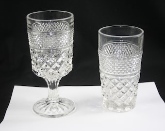 Anchor Hocking &quot;Wexford&quot; (1962-1998) 8 Oz Goblets and 8 Oz Tumblers, Sets of4.