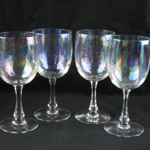 Fostoria Firelight Iridescent Goblets: Swag Drape Optic, Wine & Champagne Sets