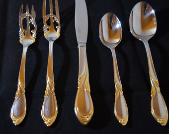 Details about   Yamazaki MEDALIA GOLD ACCENT Stainless Toffolon Japan Silverware CHOICE Flatware 