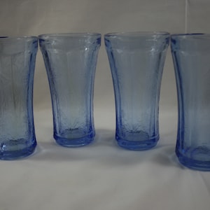 Turquoise Glass Large Iced Tea Tumblers-Set 12