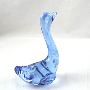 Murano Italian Alexandrite Neodymium Glass Handcrafted Duck Paperweight. Color Changing Glass, Twilight, Wisteria.