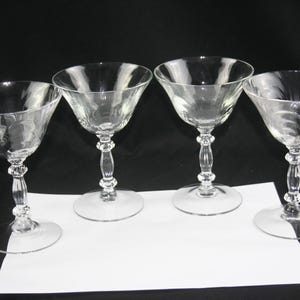 Cambridge Caprice Clear Tall Crystal Champagne Glasses 5.75&quot; Tall Set of 2