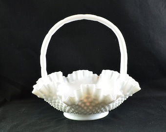 ヴィンテージ フェントン ホブネイル ホワイト ミルクガラス