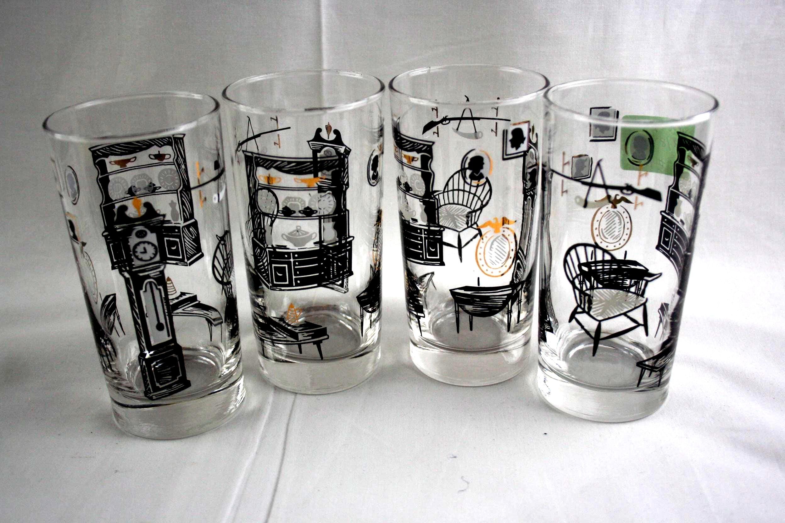 Libbey Colonial Homestead Highball Glasses: Mid-century Frieda