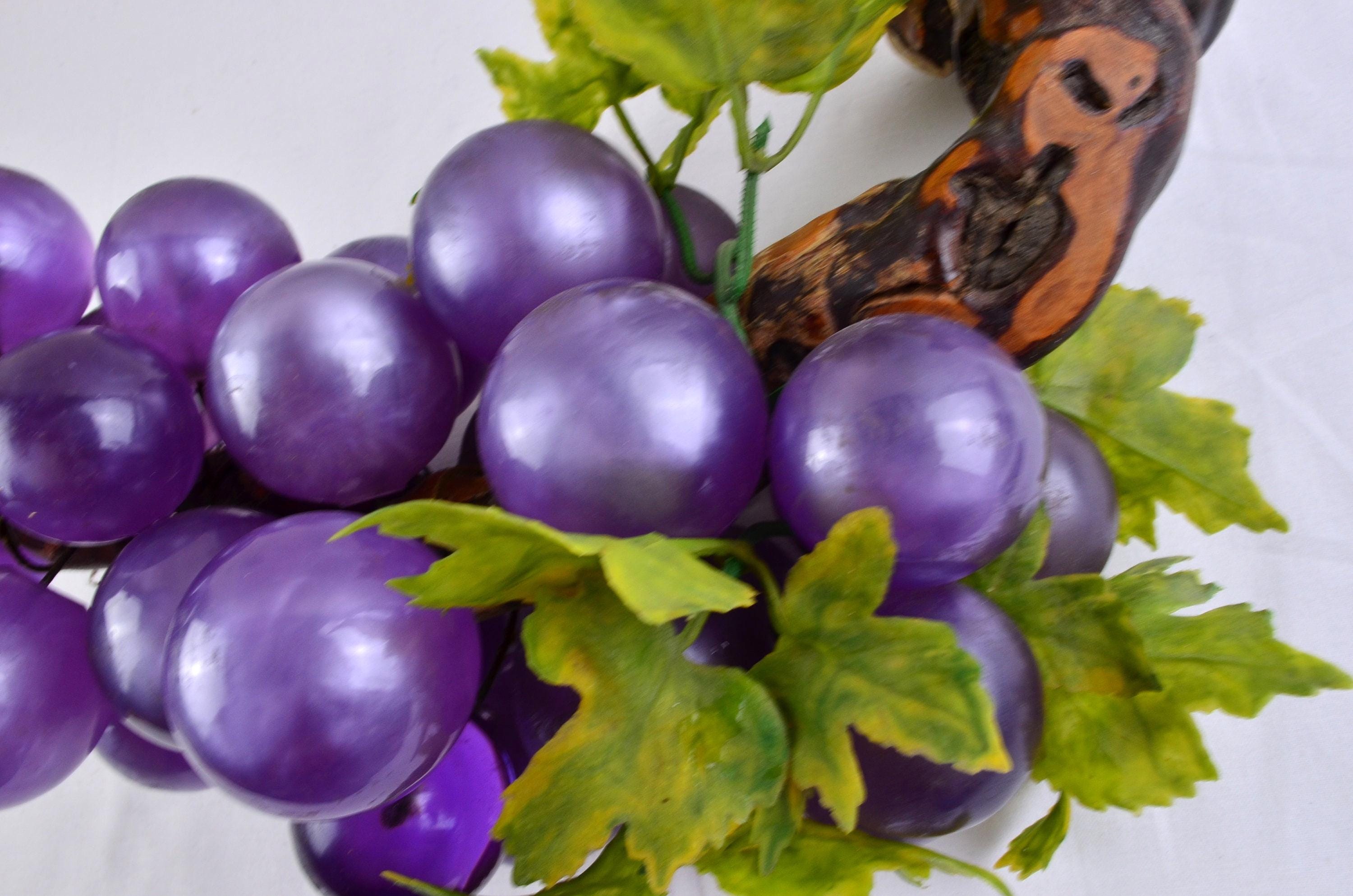 MCM Purple Pearl Lucite Grape Cluster With Large Driftwood Base - Etsy