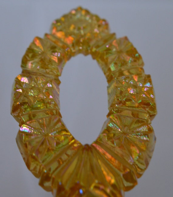 Fenton Carnival Glass Iridescent Yellow Marigold … - image 5