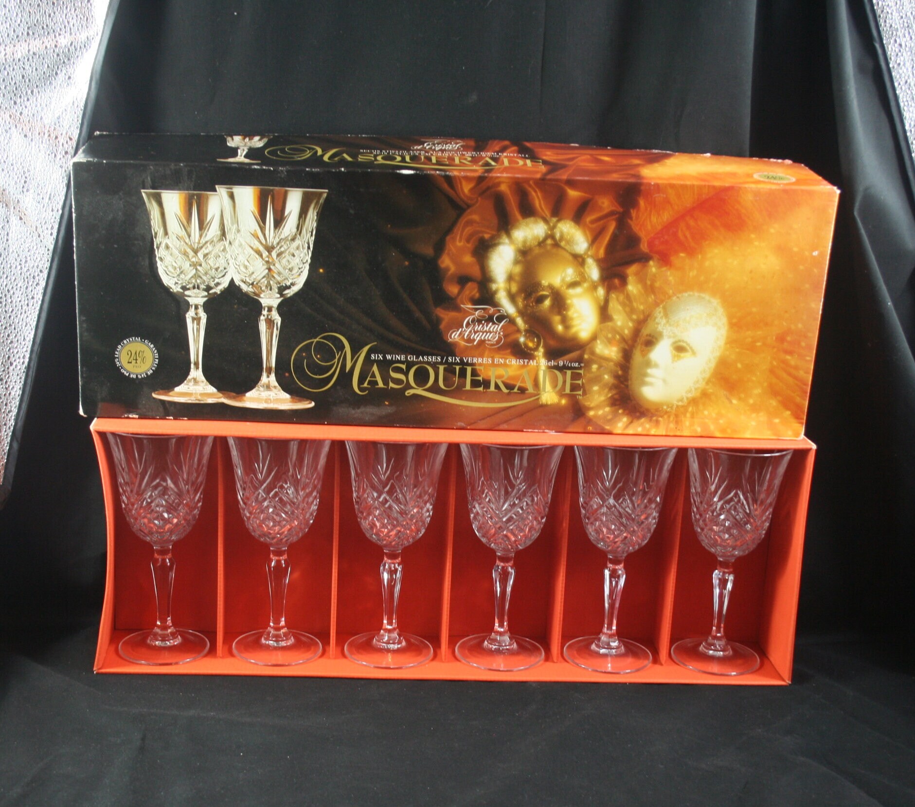 Cristal D'Arques Golden Vine Crystal Wine Glasses Decanter Sets - MASU