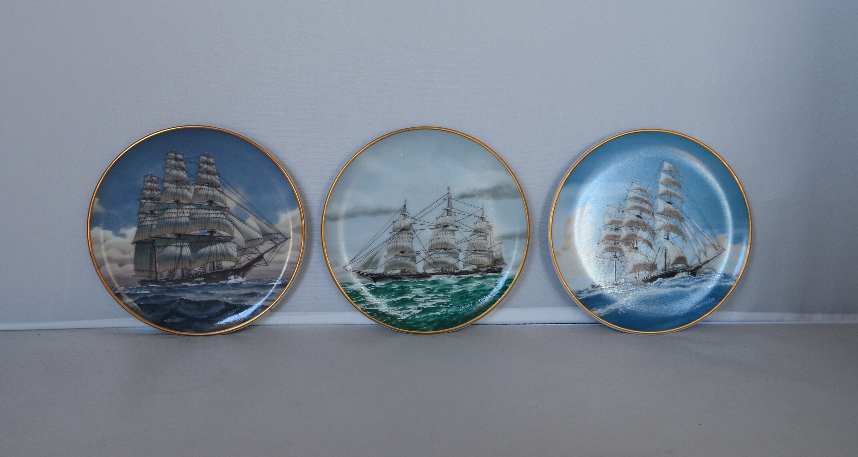Sailing Ships Porcelain Miniatures Collection, The 25 Great American, by the Danbury Mint, the Rainbow, Great Republic & the Red Jacket