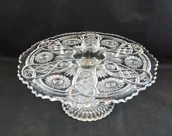 Imperial Glass Co. Pressed Glass "Fashion" Pattern 12.5" Cake Plate