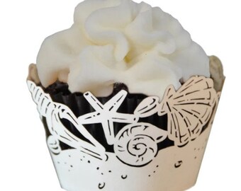 Mini Seashell Cupcake Laser cut Wrappers