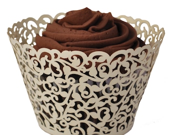 Ivory Ivy Vine Cupcake Wrappers
