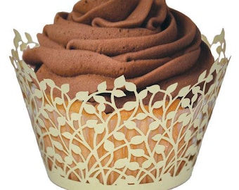 Green Vines Cupcake Laser cut Wrappers