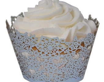Snowflake Cupcake Wrappers - pale blue - Frozen theme - genuine Paper Orchid