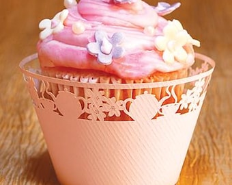 Pink Teapot Cupcake Wrappers - genuine Paper Orchid