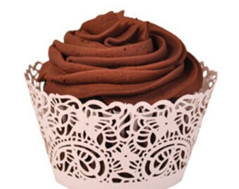 Paisley Cupcake Wrappers - pink, white or black