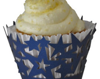 Blue Star Cupcake Wrappers