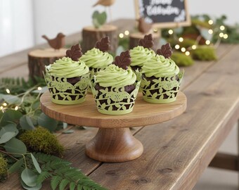 Owl Cupcake Wrappers Genuine Paper Orchid