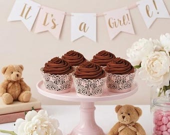 Paisley Cupcake Wrappers - pink, white or black