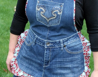 Farm Girl Recycled Denim Apron PDF DOWNLOADABLE Pattern - Etsy