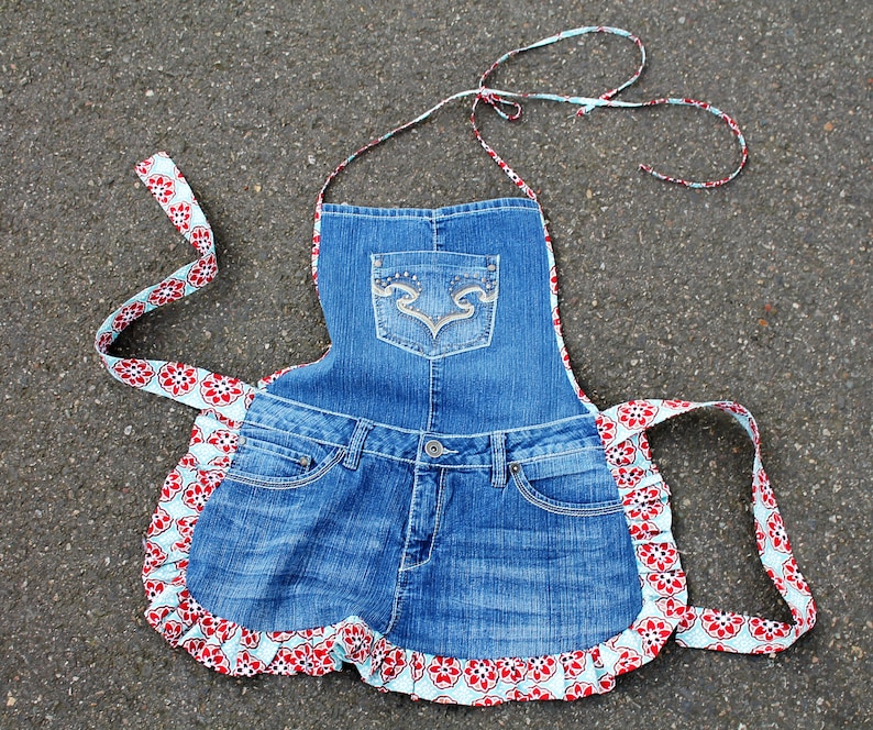 Farm Girl Recycled Denim Apron PDF DOWNLOADABLE Pattern Etsy