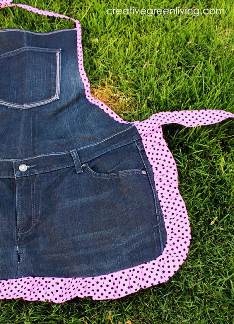 Farm Girl Recycled Denim Apron PDF DOWNLOADABLE Pattern image 7